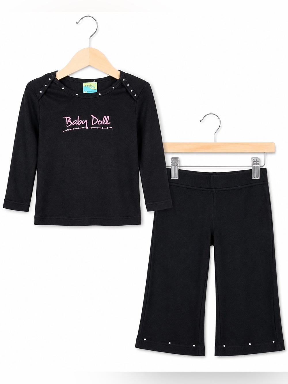 Binky Couture Girls Outfit Sz 3-6 Mo Black Pink Bling Baby Doll American Apparel